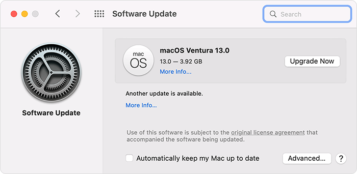 MacOS check update