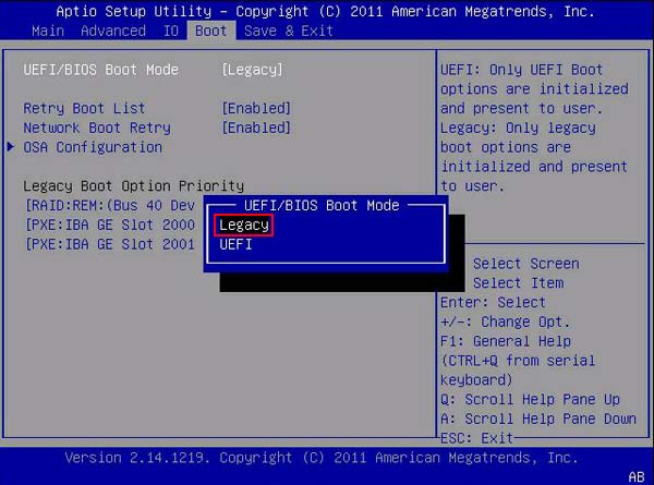 enter bios to fix the error causing window cannot be installed to the GPT disk