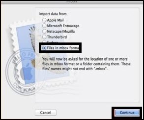 Choose Import Data from Files in MBOX Format