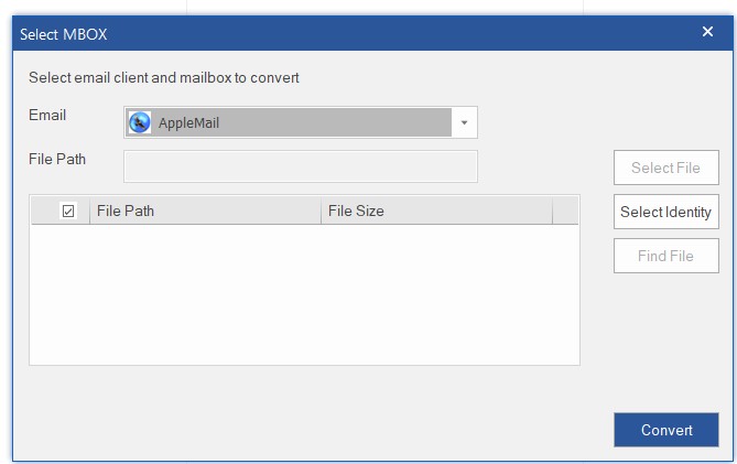 Select AppleMail MBOX File