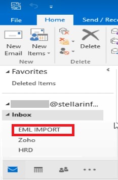 Create EML Import Mailbox Folder in Outlook