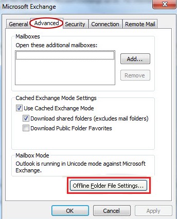 Offline Folder File Settings