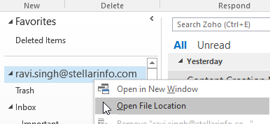 open ost file location