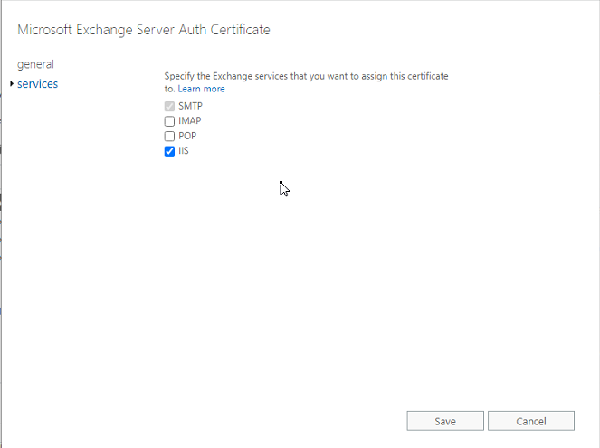 enable the ssl certificate for exchange client access services
