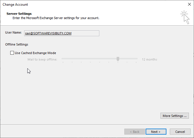 disable cached exchange mode