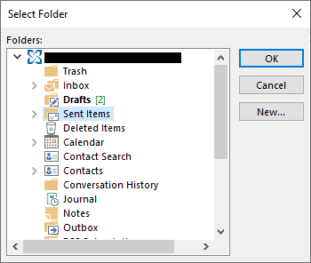 select the folder location