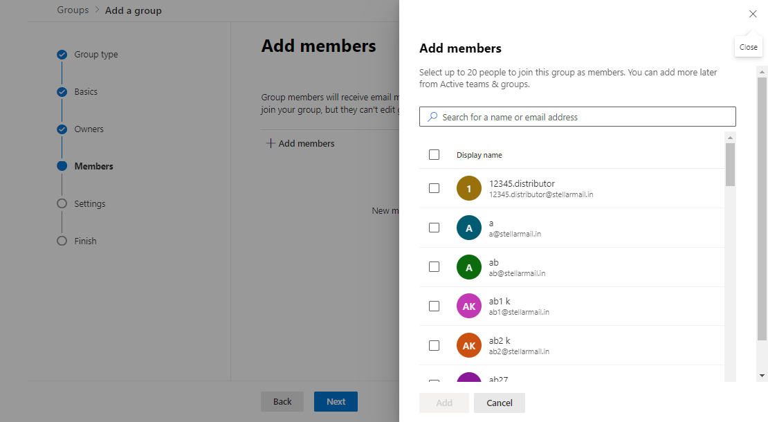 add memebers to office 365 distribution group