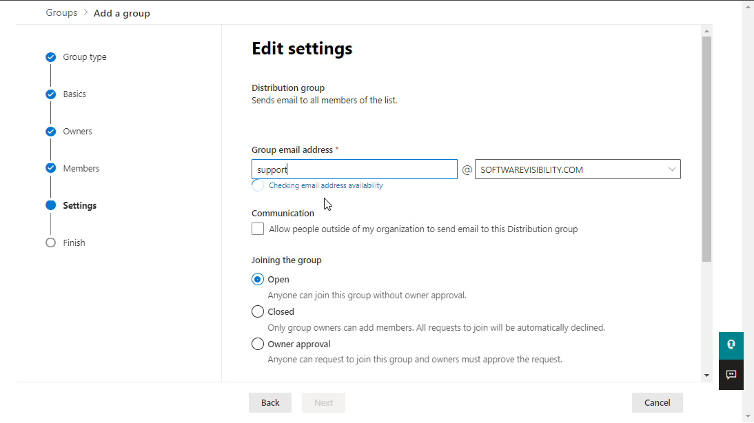 assign an email to the distribution group office 365