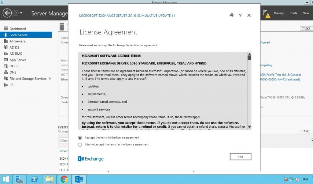 accept the license agreement