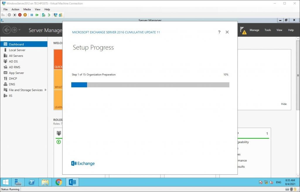 exchange server 2019 installing on windows server 2019