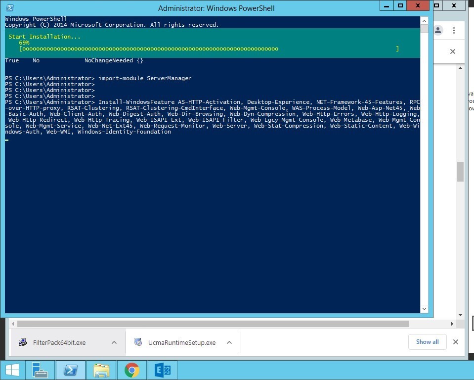 installing exchange server prerequisites