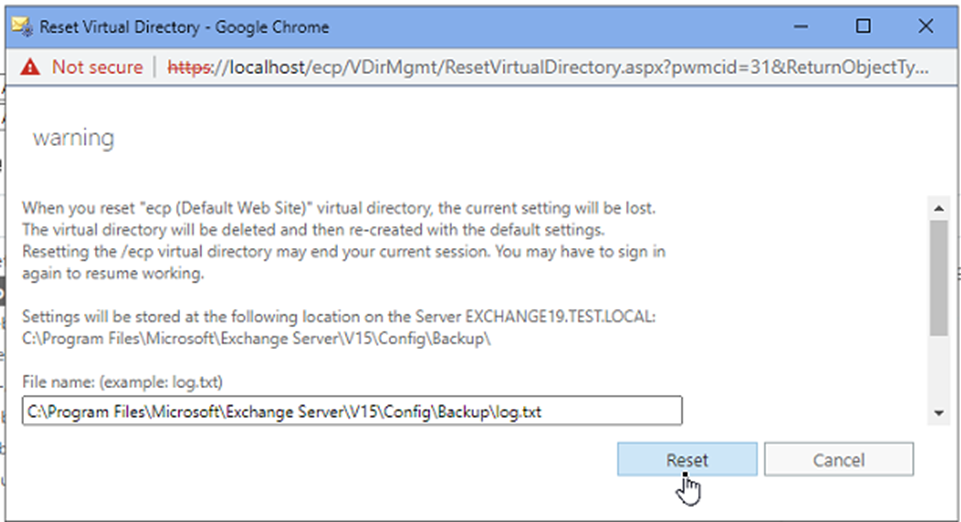 use log txt file to reset