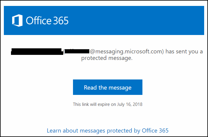 encrypted message in Office 365