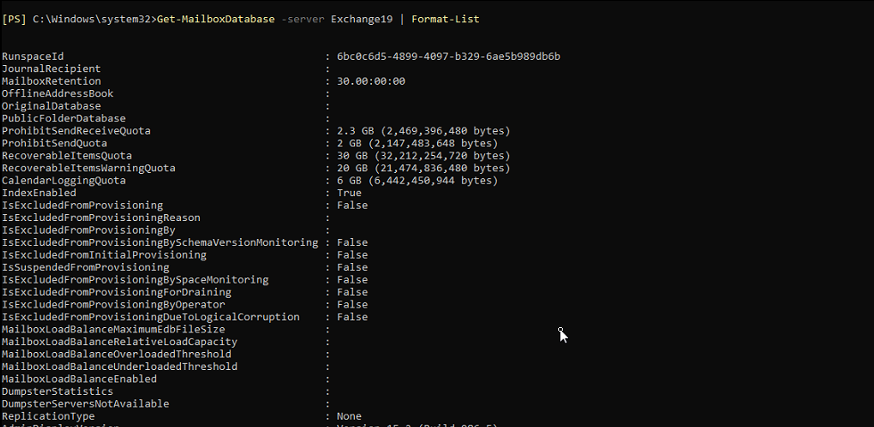 Get-MailboxDatabase server cmdlet