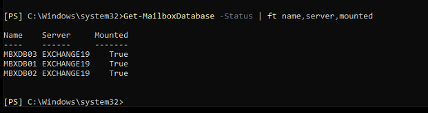 Check database mount status