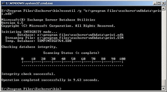 database integrity check