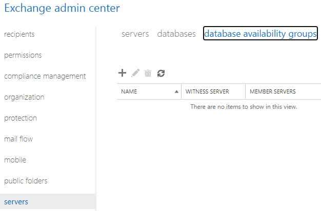 Exchange admin center