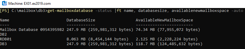 get-mailboxdatabase status