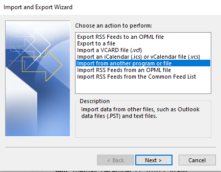importing pst in 2010 outlook