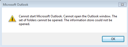 cannot start microsoft outlook error