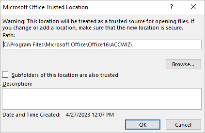 Ms Office Trusted Location Wizard