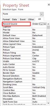 Property Sheet Window