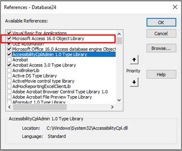 Select References Window
