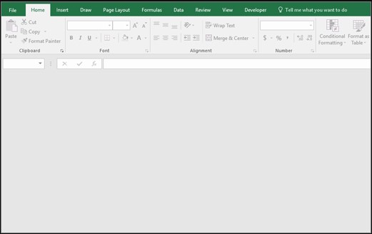Excel blank screen