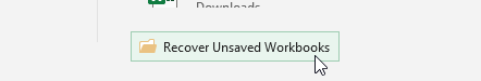 recover unsaved excel file