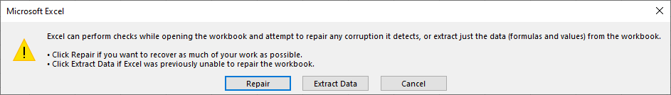 repair corrupt excel file