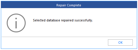mysql database repair complete