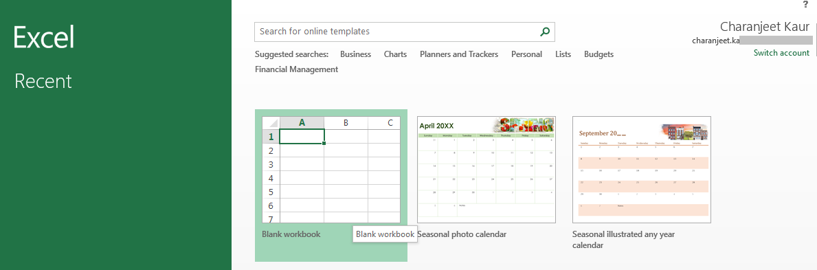 blank excel file