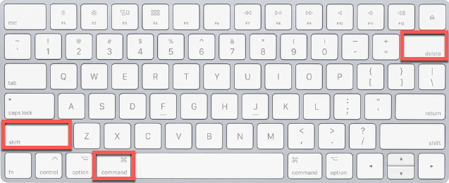 command + Shift + delete