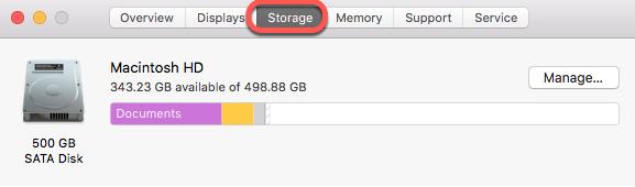 Storage Tab