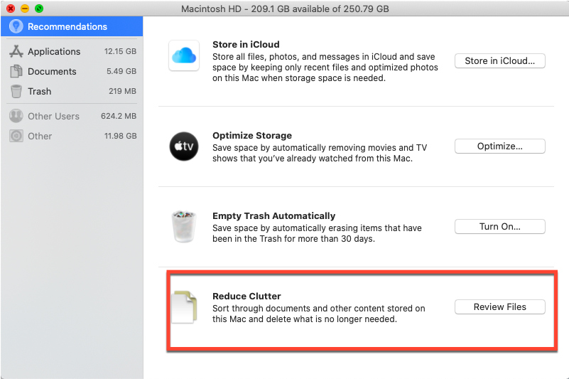 reduce clutter mac store management