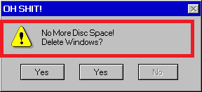 no more disk space windows 7