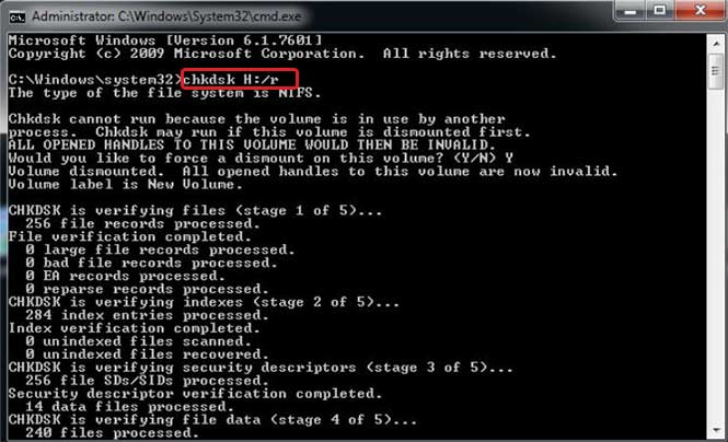 Use CHKDSK Command