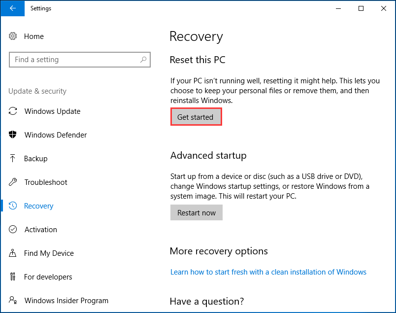 how to reload windows 10 without disk