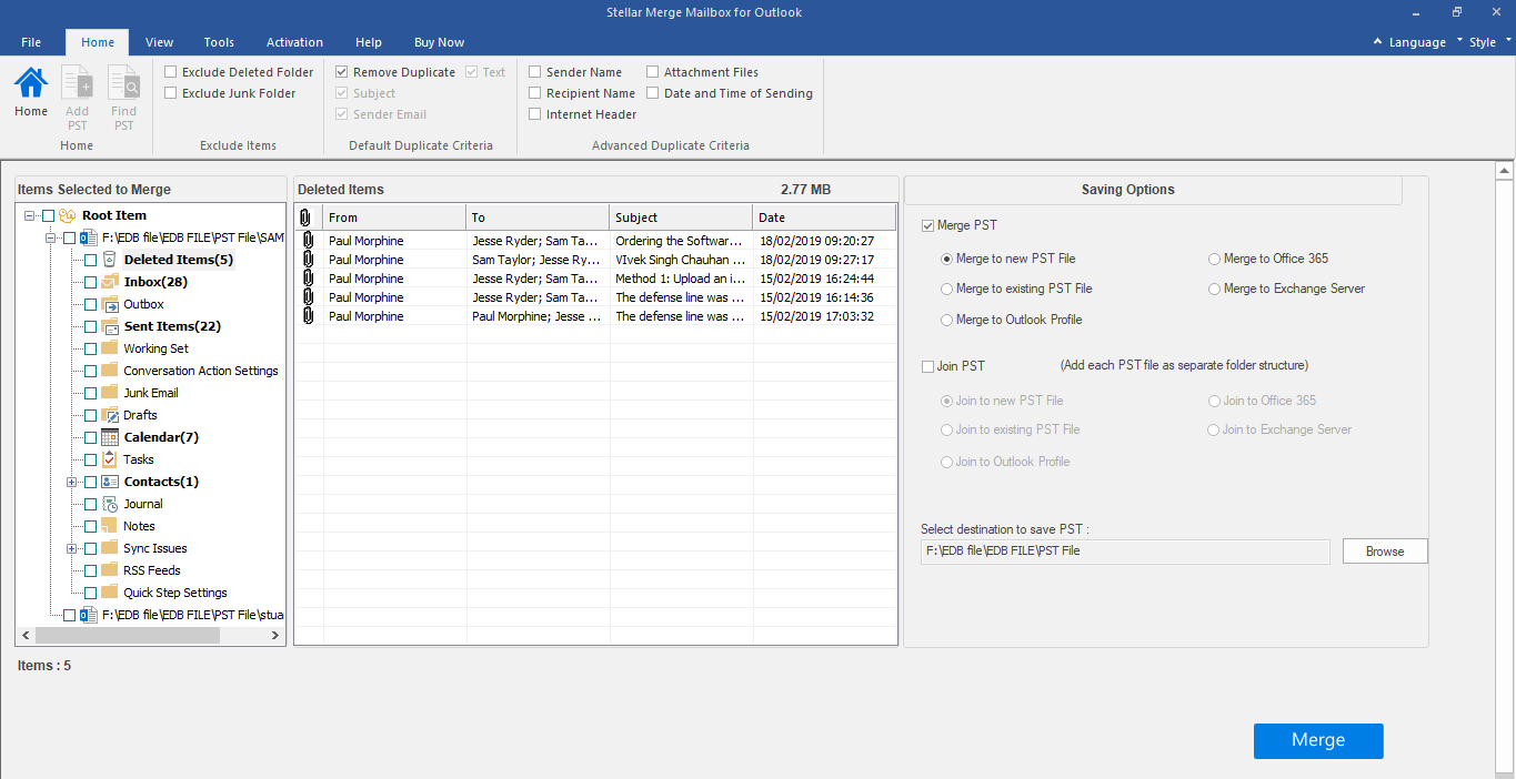 How to Merge Multiple MS Outlook Profiles Data?