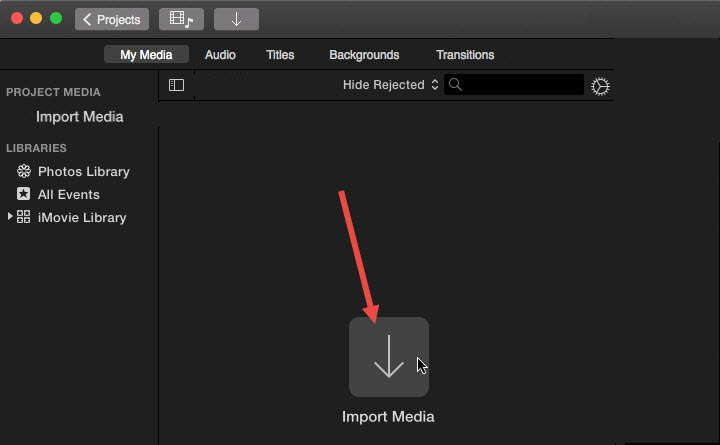 Import Media in iMovie