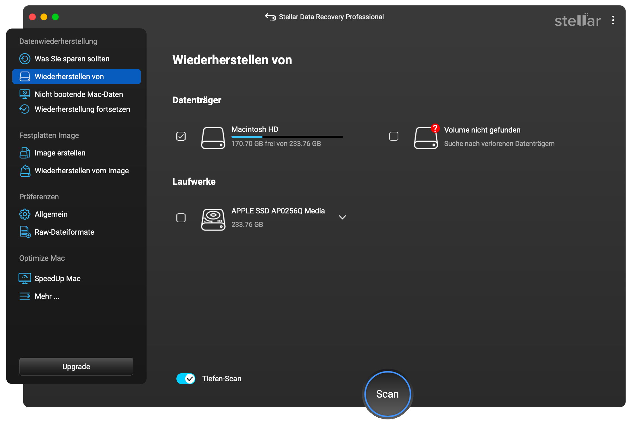 Stellar Data Recovery > Wiederherstellen von
