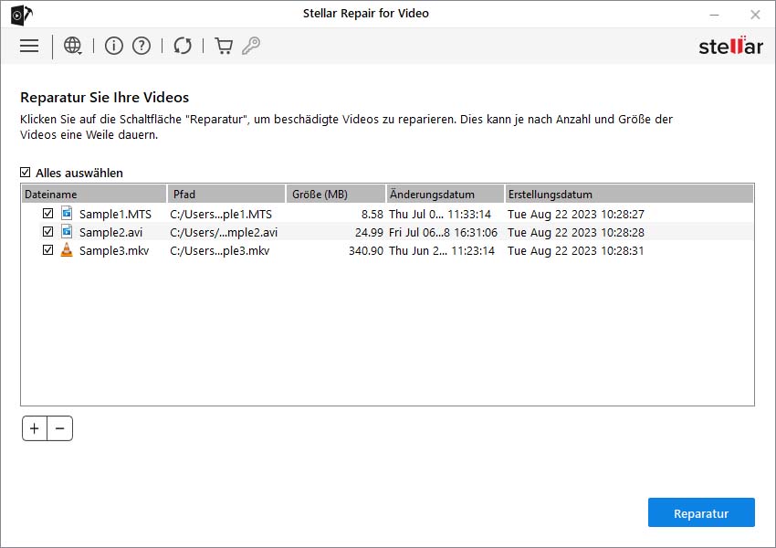 Stellar Repair for Video- Videodatei kann nicht abgespielt werden