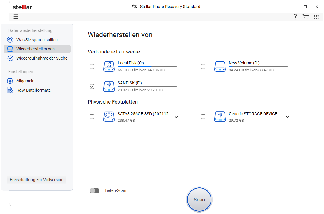 Illustration: Datenrettung von RAW-Dateien mit der Software Stellar Photo Recovery