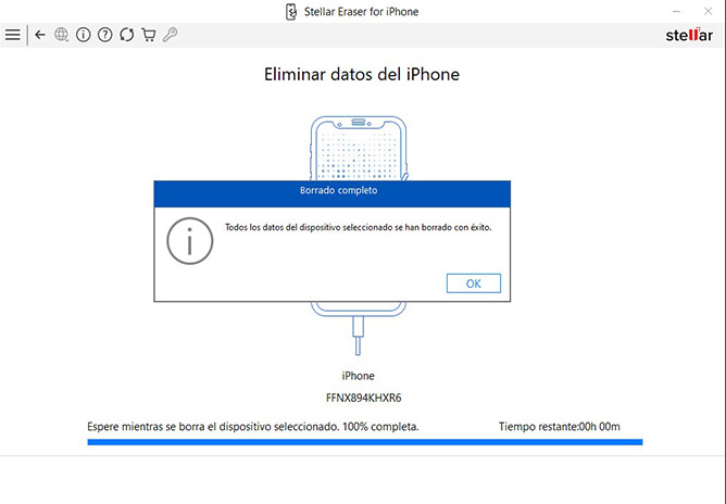 Haz click en 'OK' para finalizar