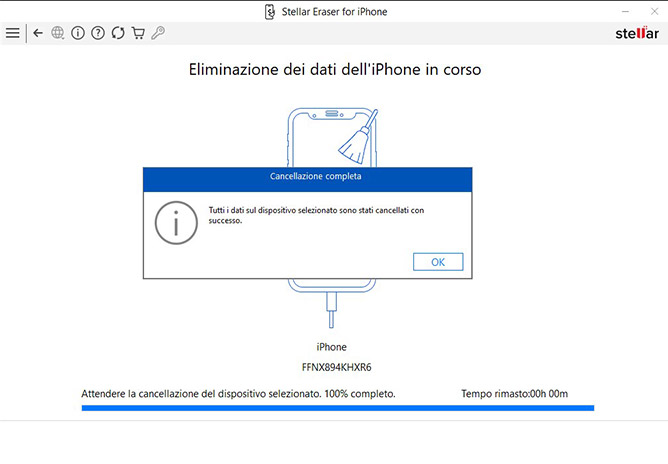 Fare clic su "Cancella"