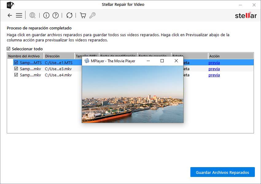 Stellar Repair for Video- No se puede reproducir el vídeo