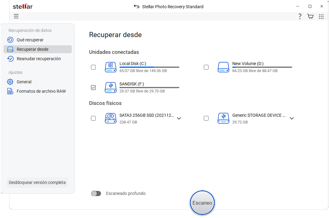 Ilustración: Recuperación de Datos de archivos RAW en el software Stellar Photo Recovery