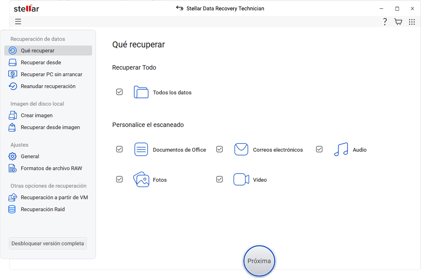 Técnico de recuperación de datos Stellar