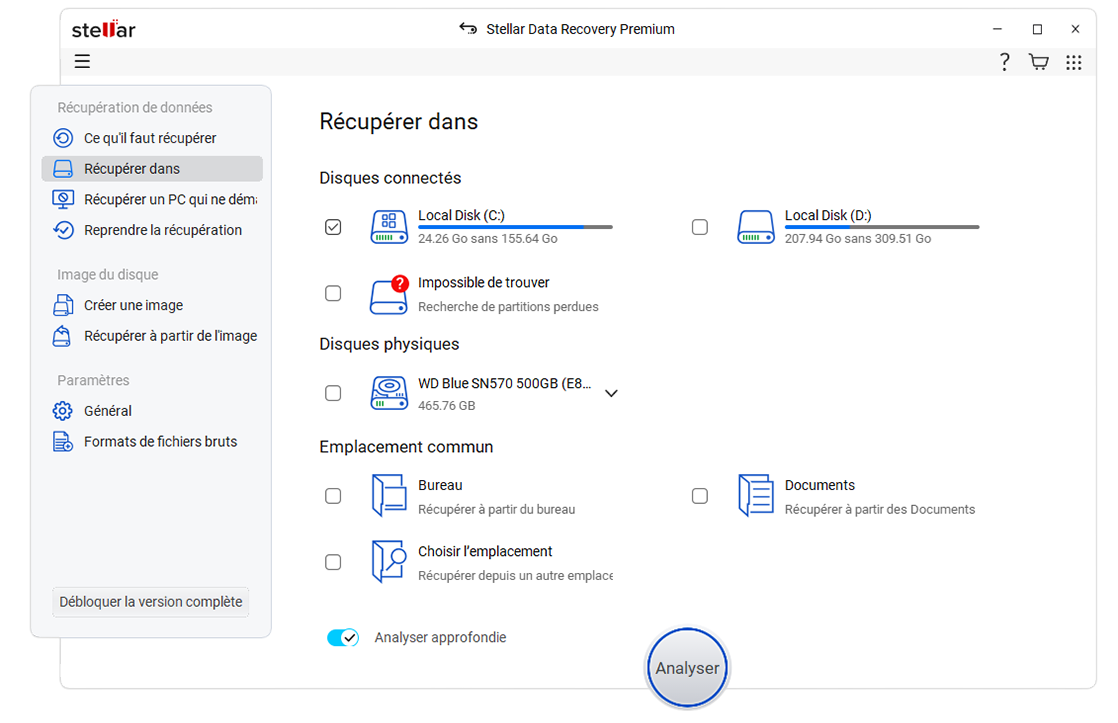 Sélectionnez Récupérer à partir de