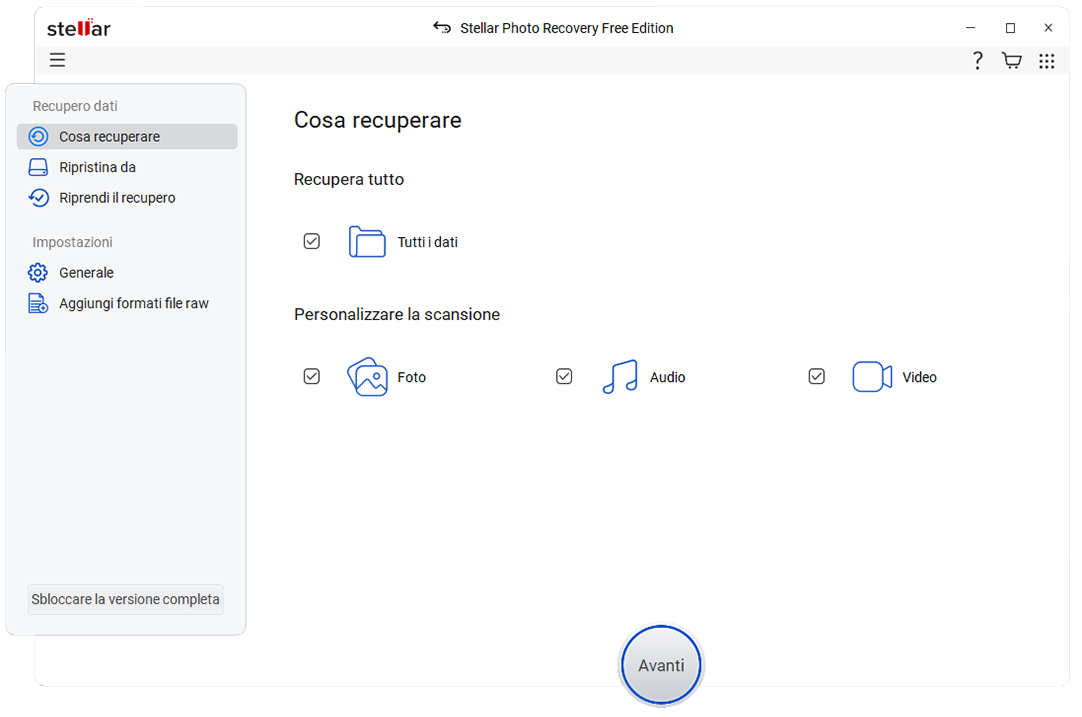 Selezionare la posizione